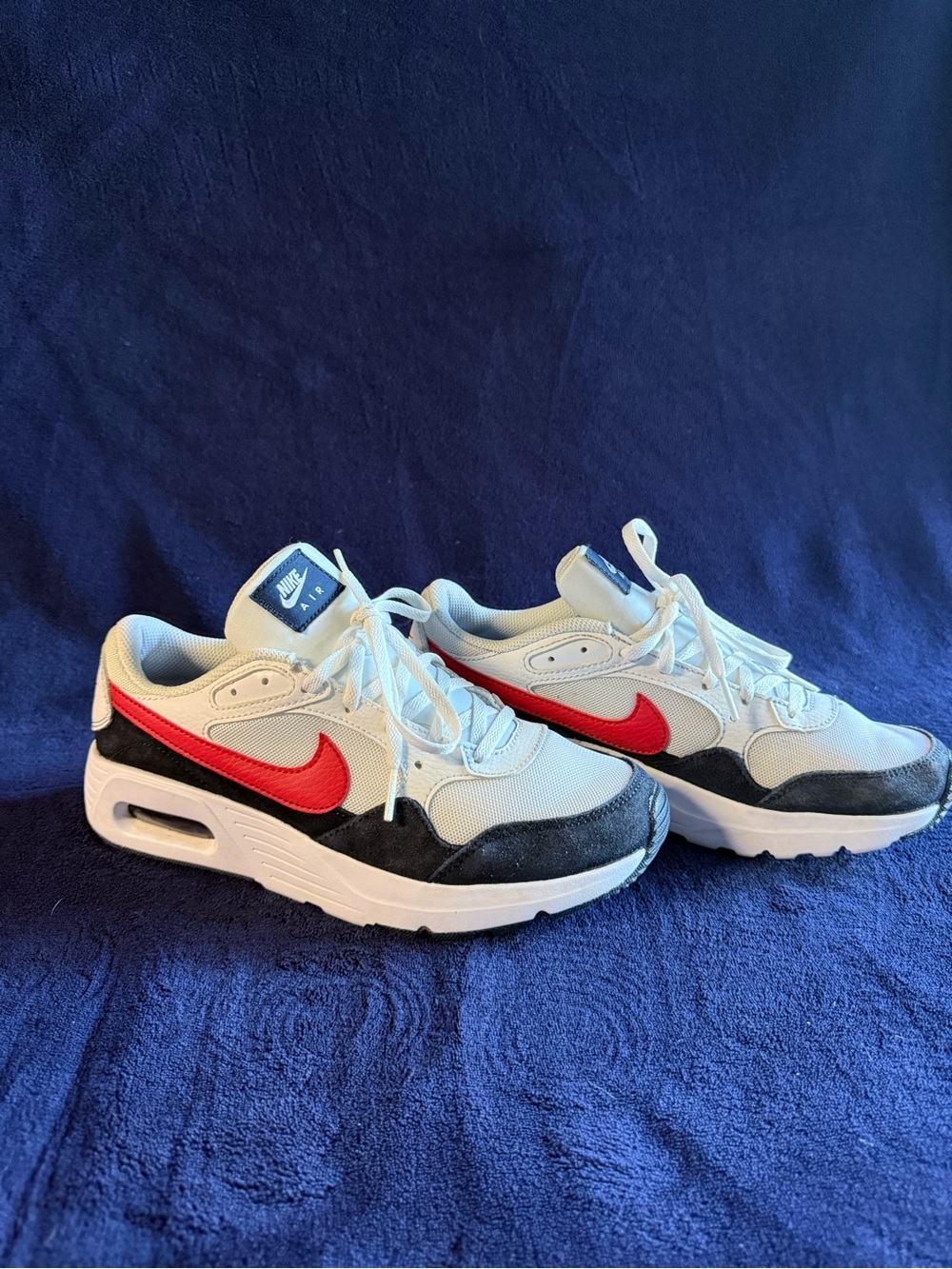 Nike Kids White Black Red Air Max Style Sneakers
